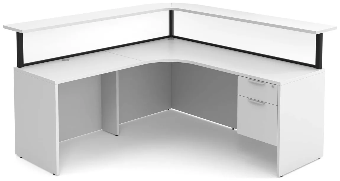 L Shaped Reception Desk with Privacy Panels