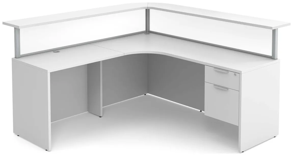 L Shaped Reception Desk with Privacy Panels