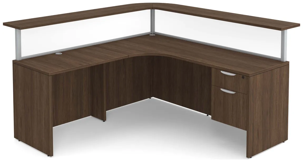 L Shaped Reception Desk with Privacy Panels