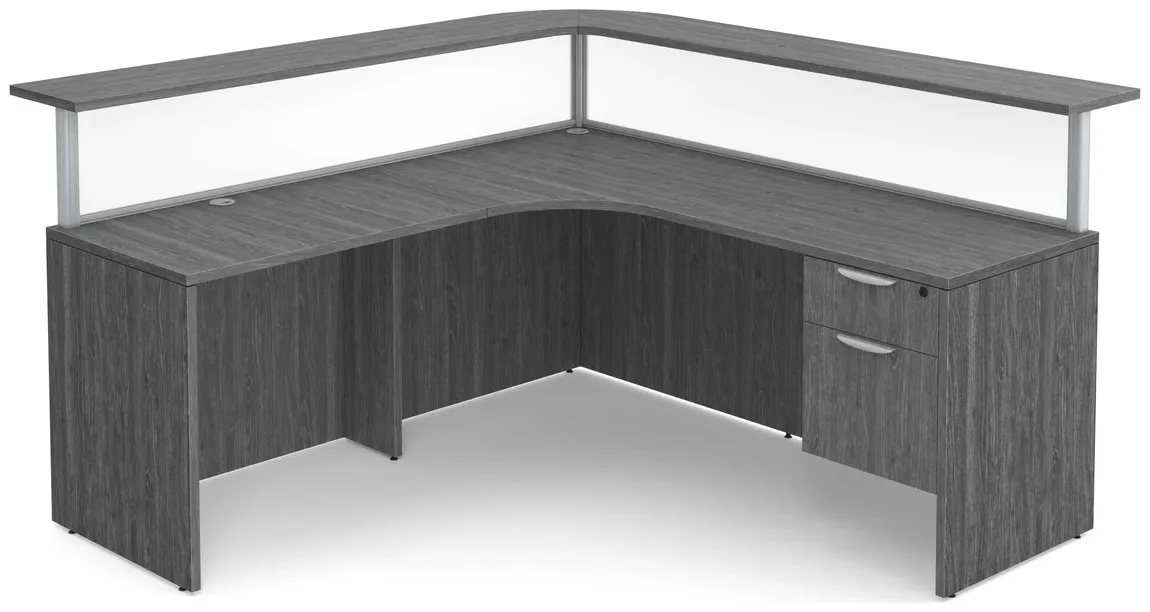 L Shaped Reception Desk with Privacy Panels