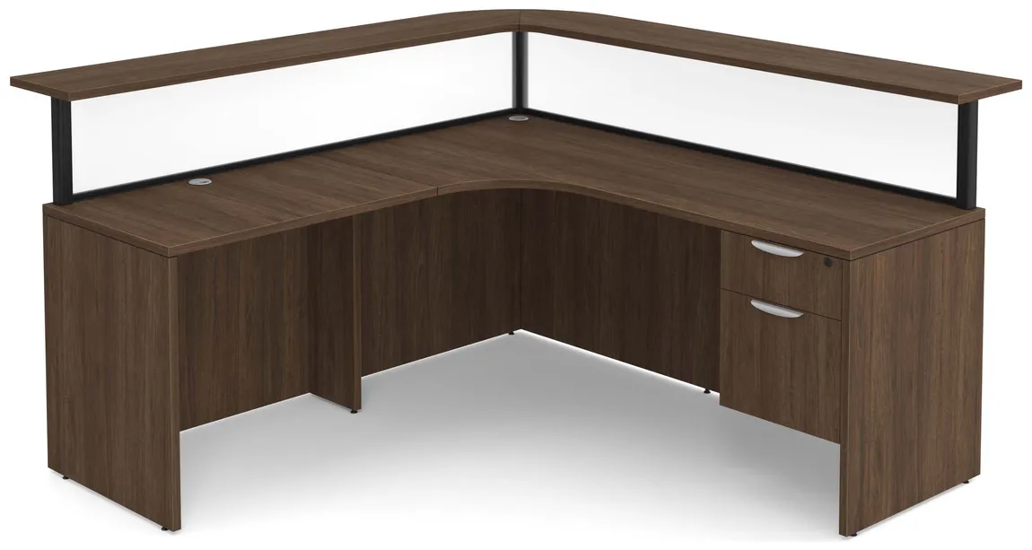 L Shaped Reception Desk with Privacy Panels