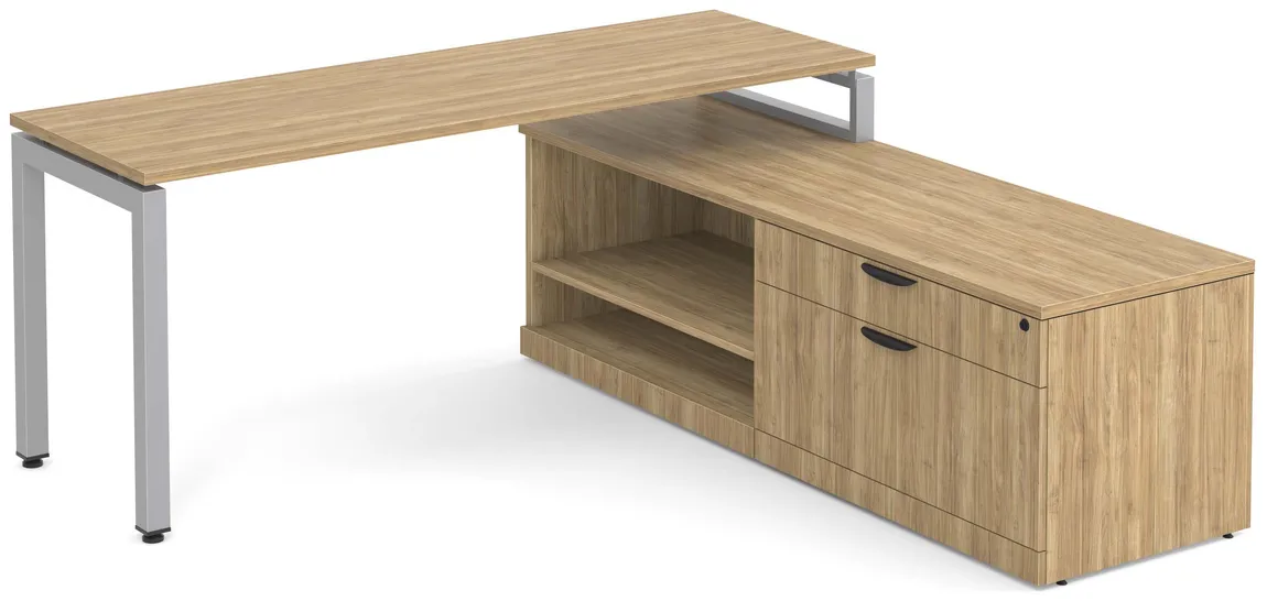 L Shaped Desk with Side Storage