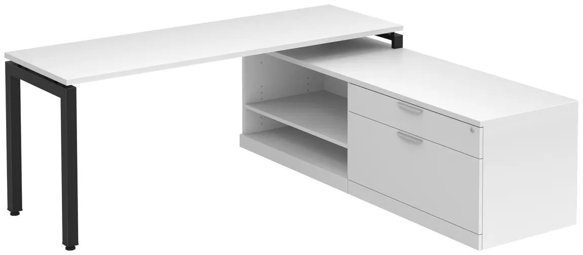 L Shaped Desk with Side Storage