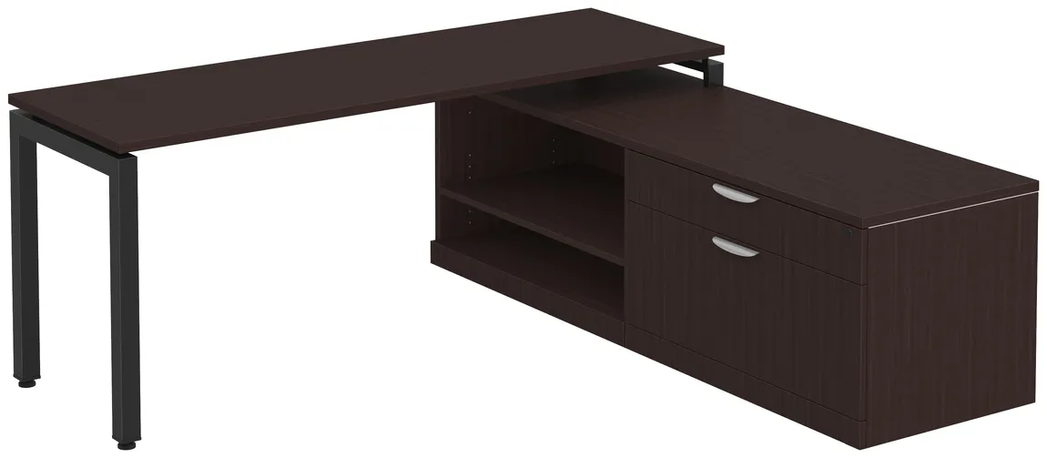 L Shaped Desk with Side Storage