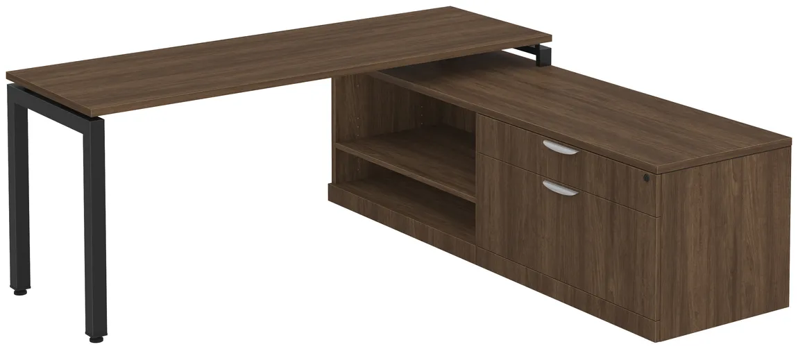 L Shaped Desk with Side Storage