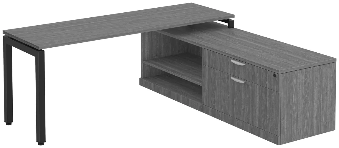 L Shaped Desk with Side Storage