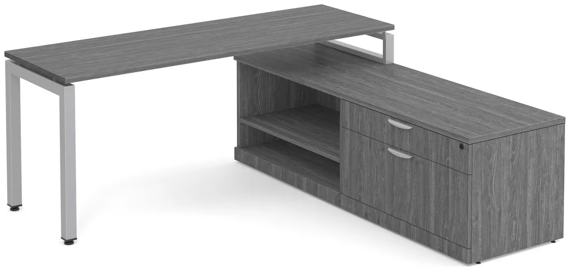 L Shaped Desk with Side Storage