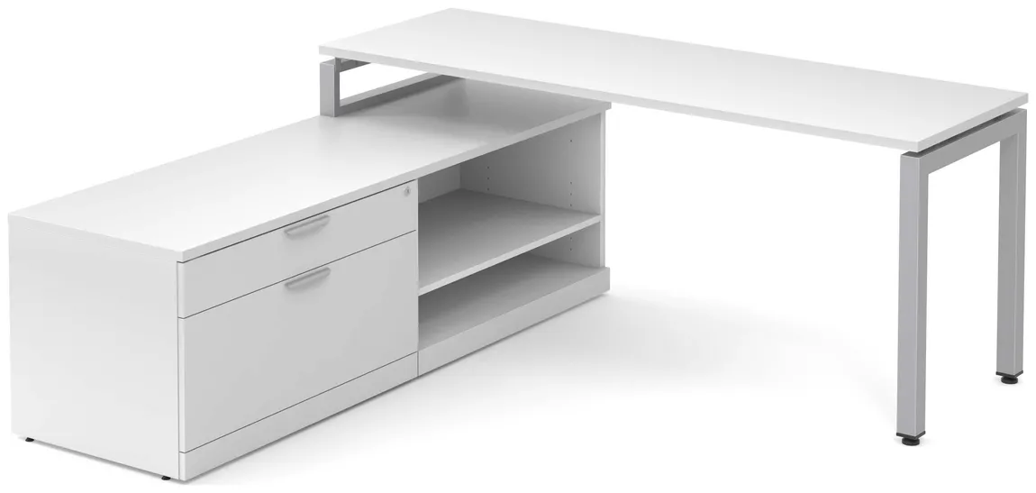 L Shaped Desk with Side Storage