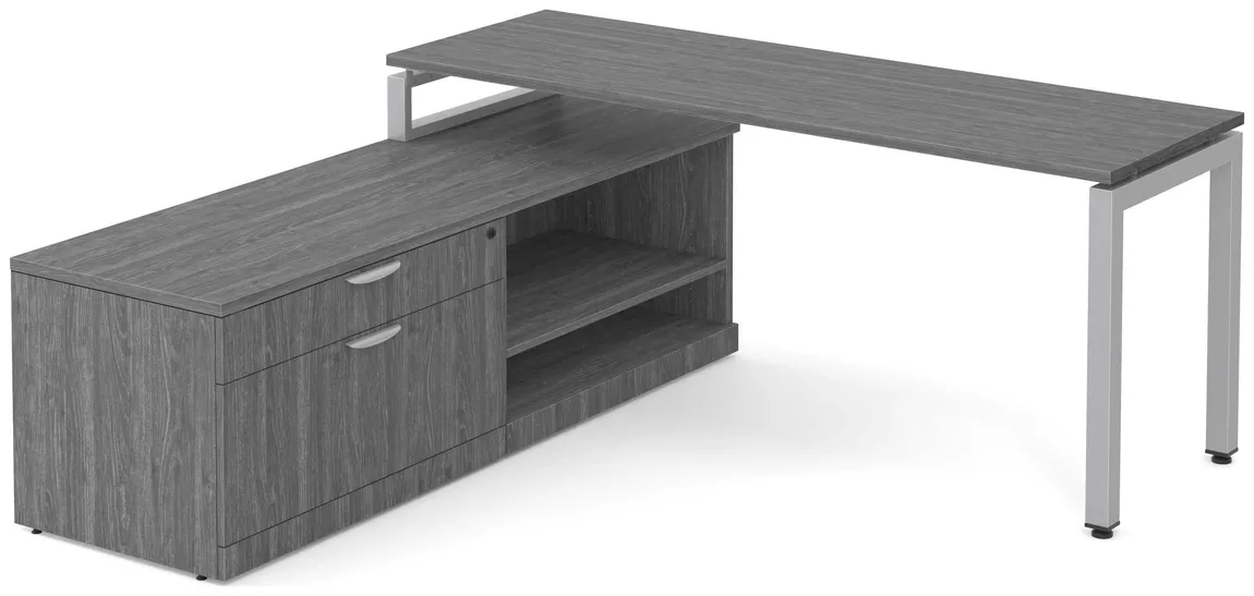 L Shaped Desk with Side Storage