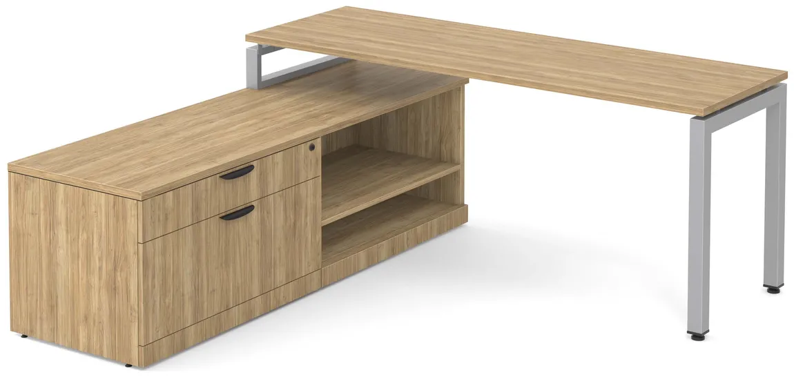 L Shaped Desk with Side Storage