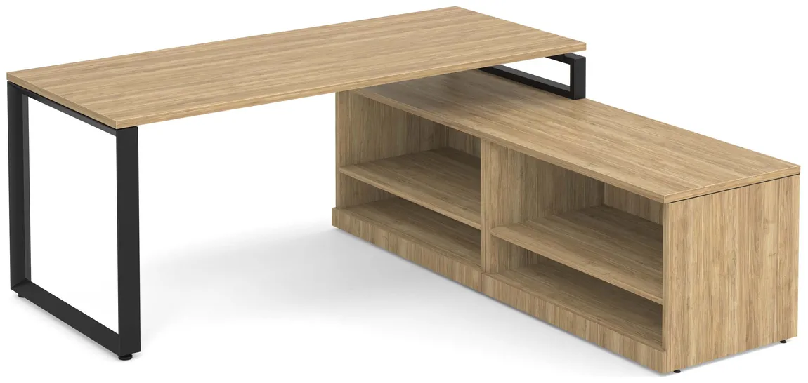 L Shaped Desk with Shelves