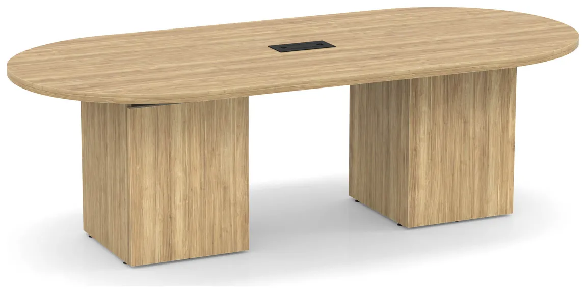 Racetrack Conference Table with Cube Base