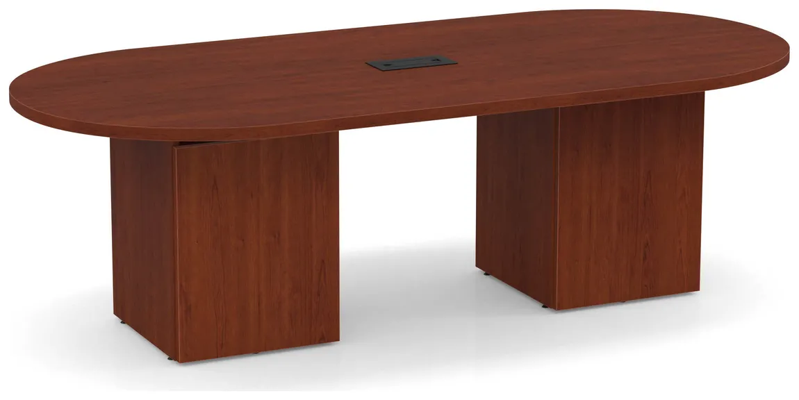 Racetrack Conference Table with Cube Base