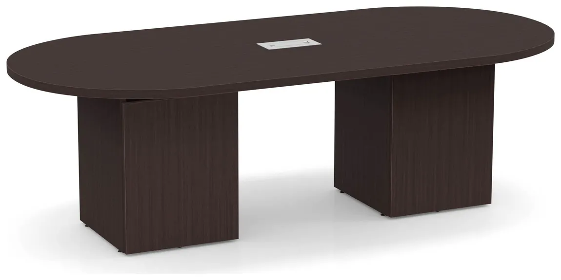 Racetrack Conference Table with Cube Base
