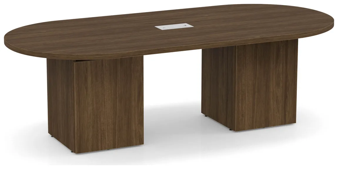 Racetrack Conference Table with Cube Base