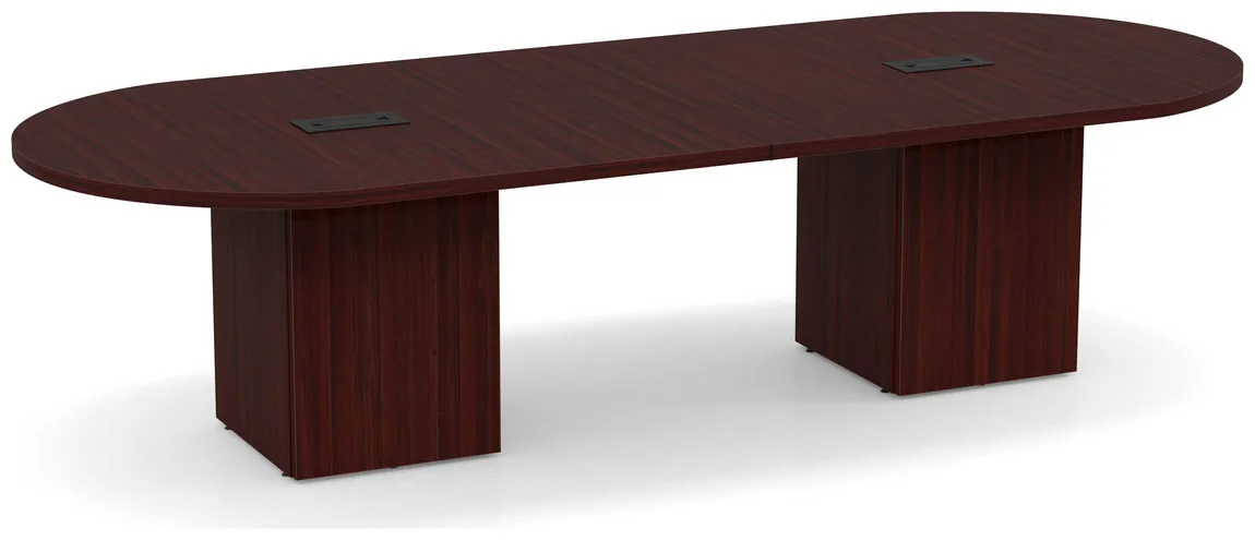 Racetrack Conference Table with Cube Base