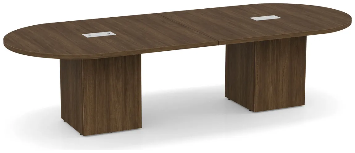 Racetrack Conference Table with Cube Base