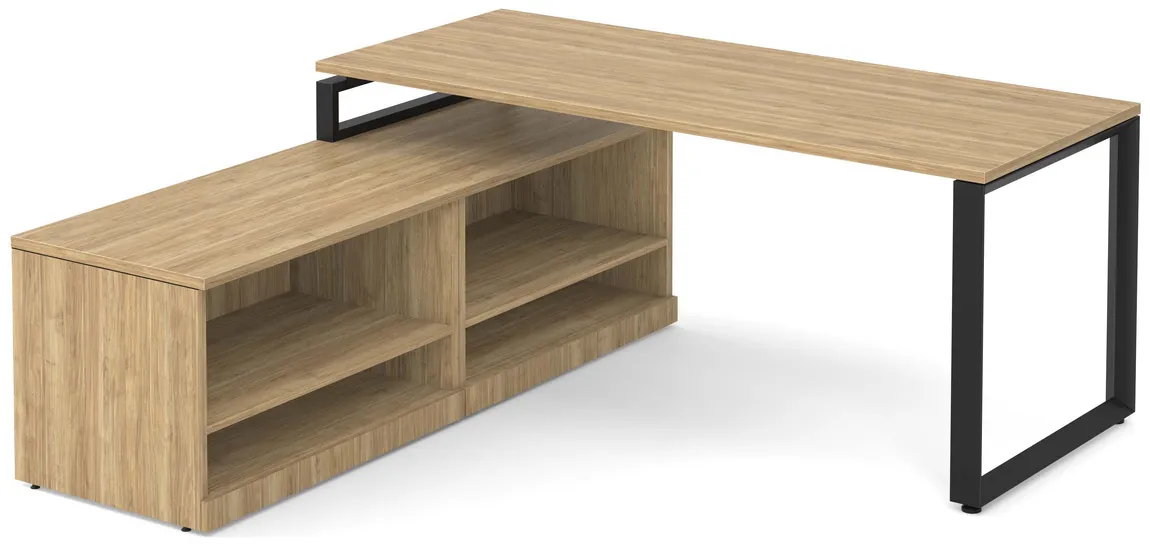 L Shaped Desk with Shelves