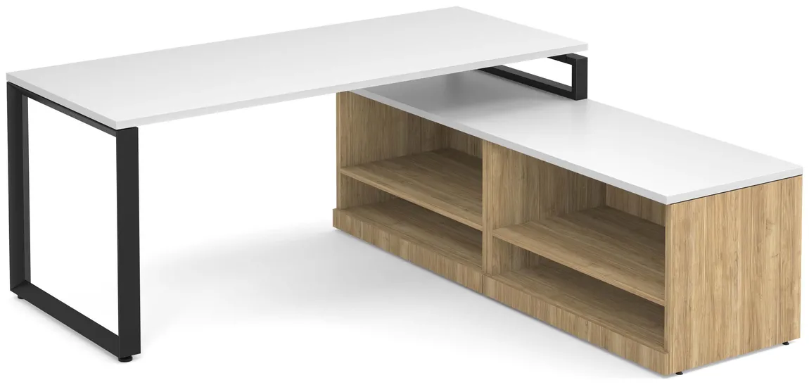 Modern L Shaped Desk with Shelves