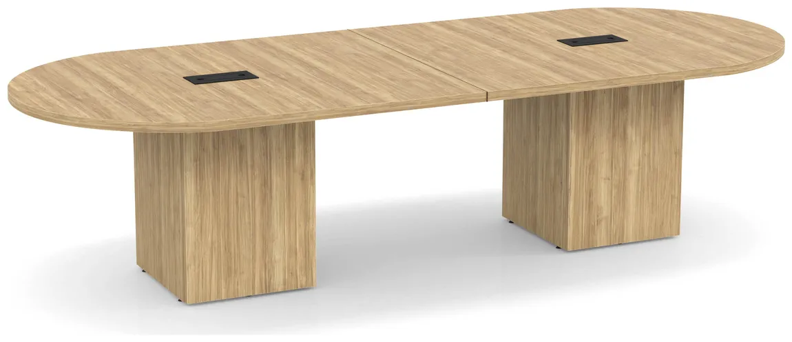 Racetrack Conference Table with Cube Base