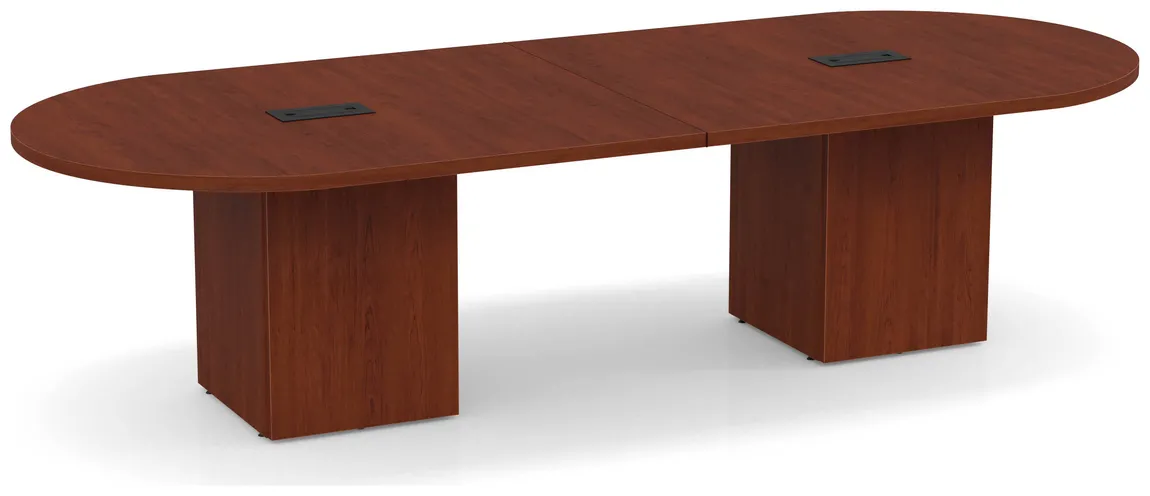 Racetrack Conference Table with Cube Base