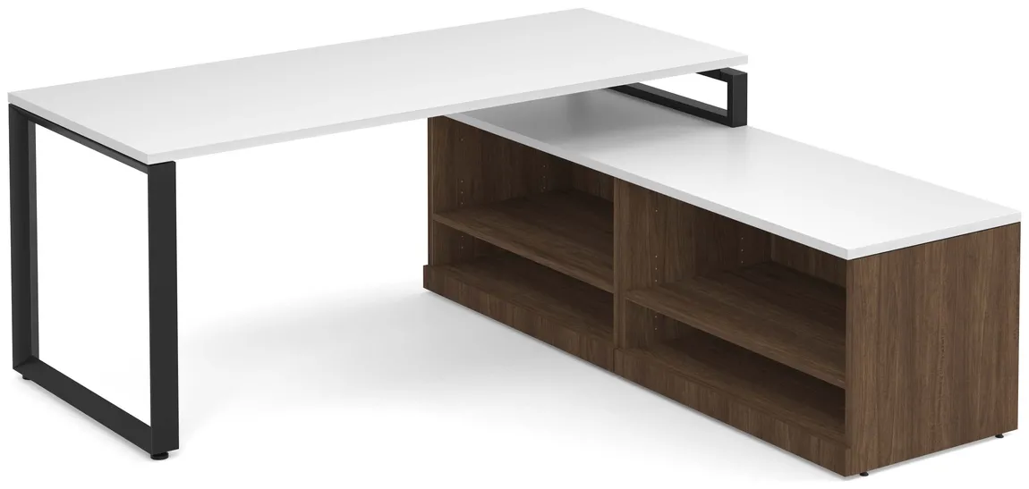 Modern L Shaped Desk with Shelves