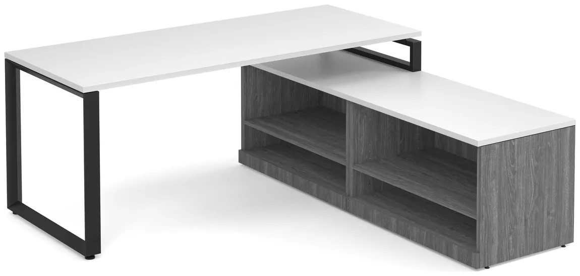 Modern L Shaped Desk with Shelves