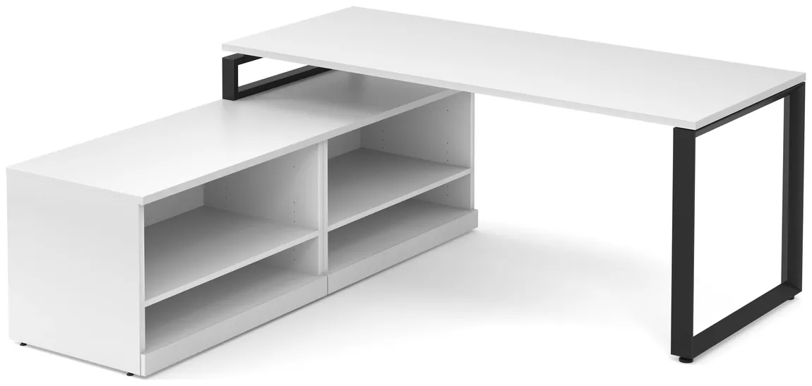 Modern L Shaped Desk with Shelves