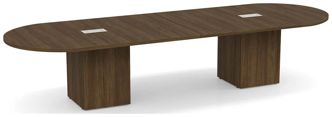 Racetrack Conference Table with Cube Base