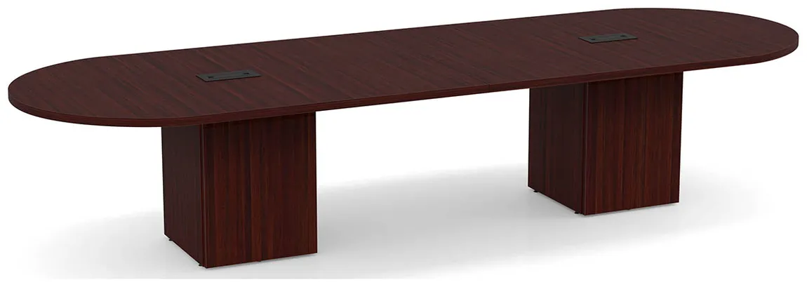 Racetrack Conference Table with Cube Base