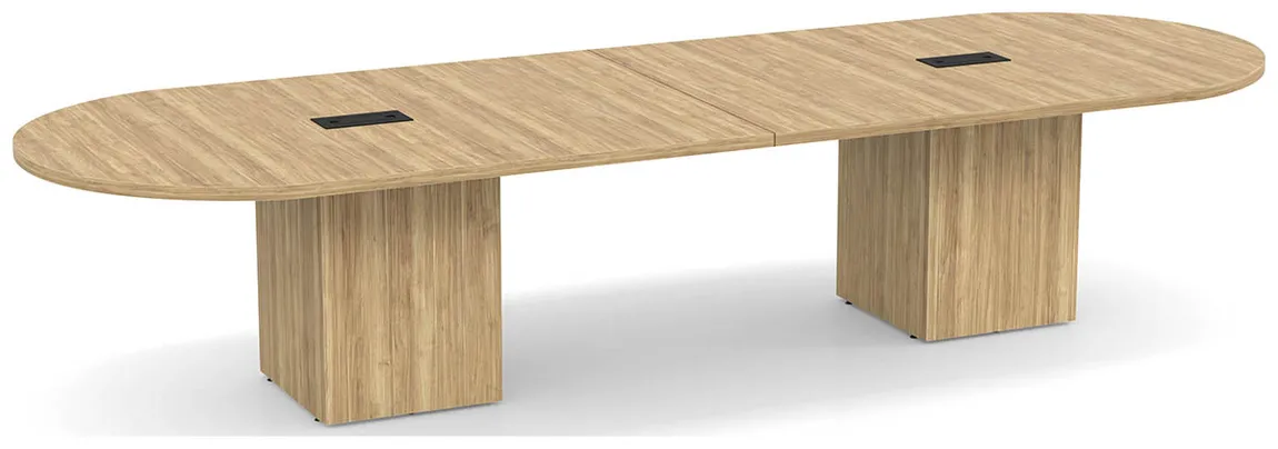 Racetrack Conference Table with Cube Base