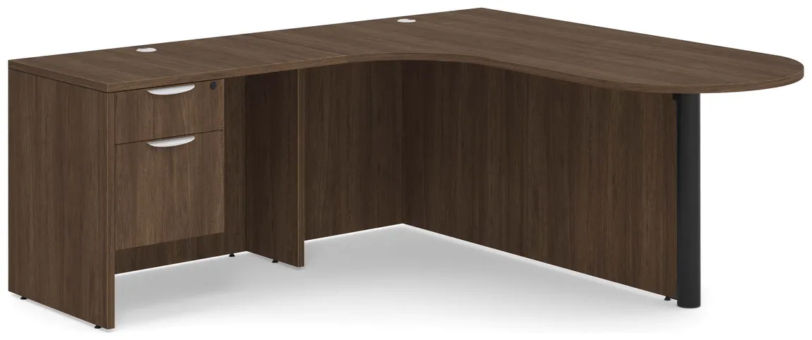 Peninsula Desk with Curved Edge