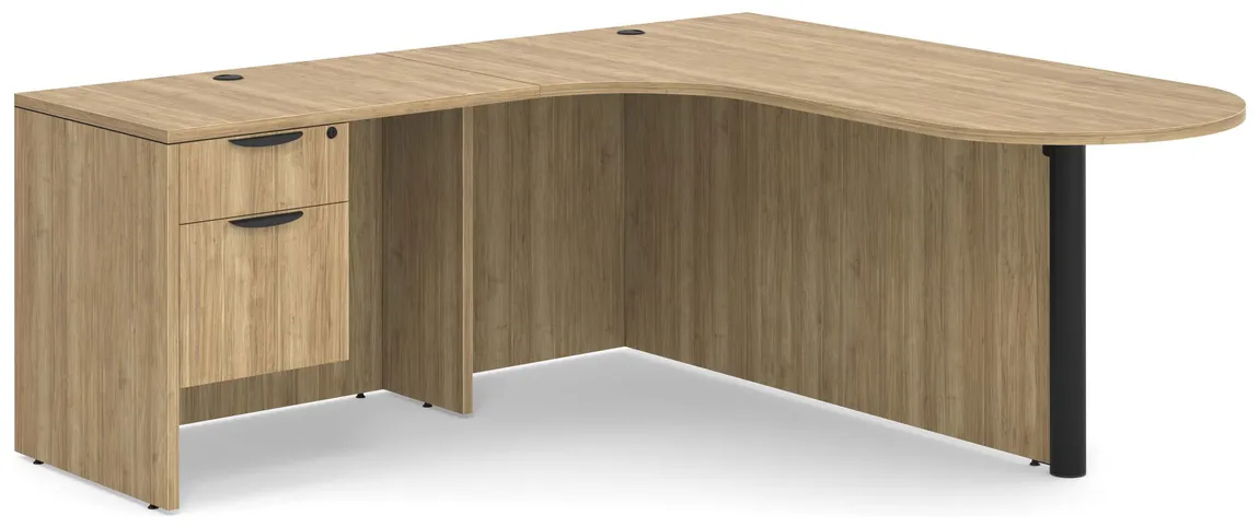 Peninsula Desk with Curved Edge