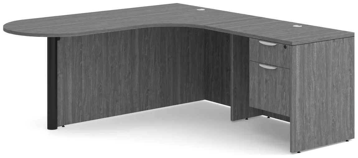 Peninsula Desk with Curved Edge