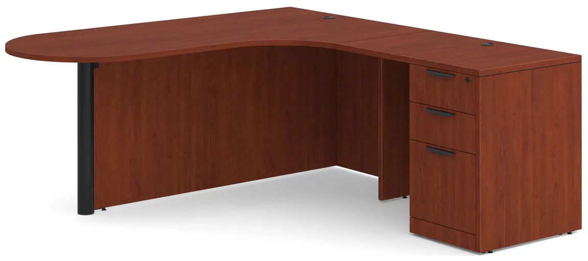 Peninsula Desk with Curved Edge
