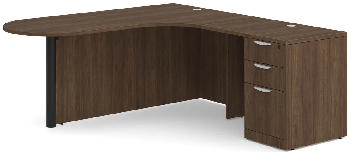 Peninsula Desk with Curved Edge