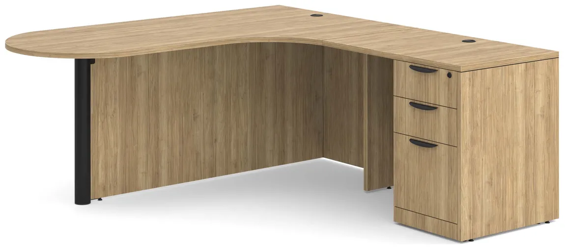 Peninsula Desk with Curved Edge