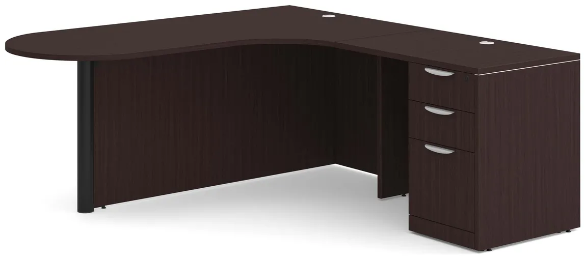 Peninsula Desk with Curved Edge