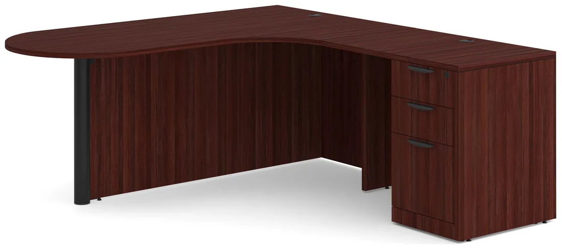 Peninsula Desk with Curved Edge