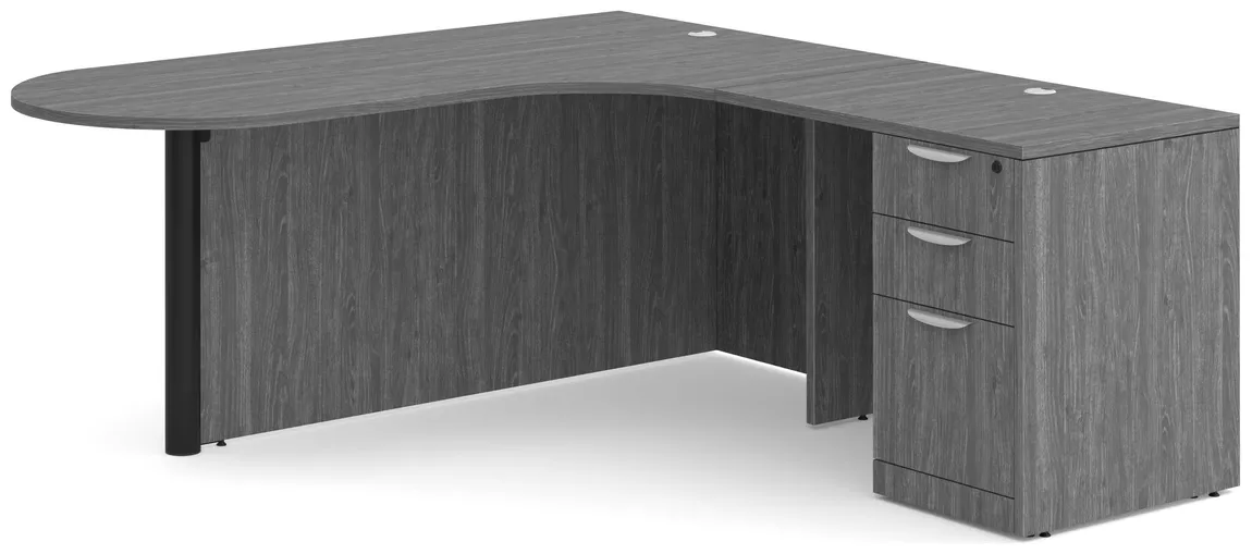 Peninsula Desk with Curved Edge