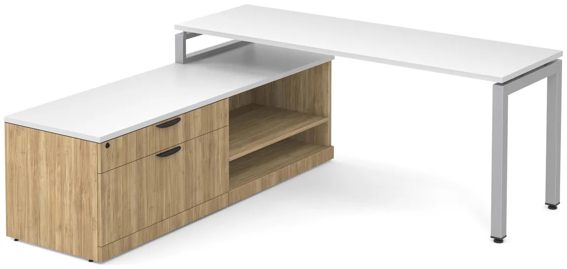 Modern L Shaped Desk with Storage