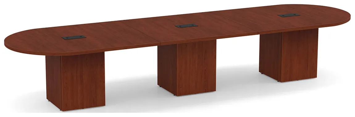 Racetrack Conference Table with Cube Base
