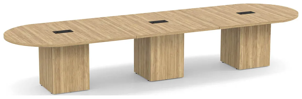Racetrack Conference Table with Cube Base
