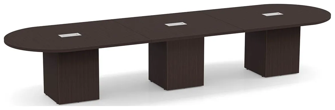 Racetrack Conference Table with Cube Base