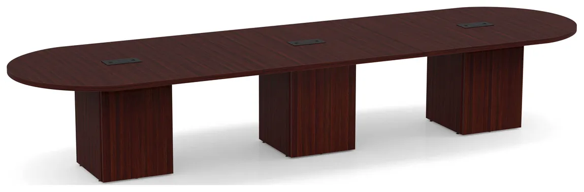 Racetrack Conference Table with Cube Base