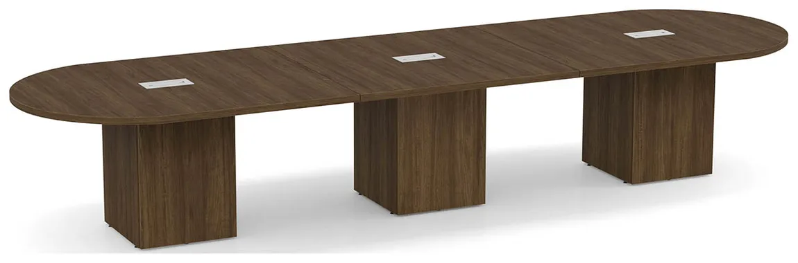 Racetrack Conference Table with Cube Base