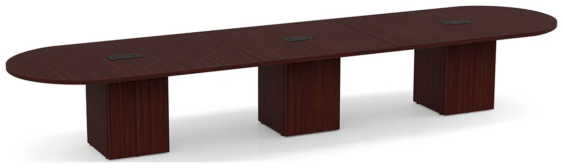 Racetrack Conference Table with Cube Base