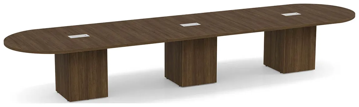 Racetrack Conference Table with Cube Base