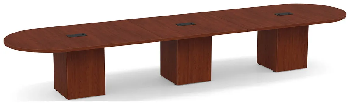 Racetrack Conference Table with Cube Base