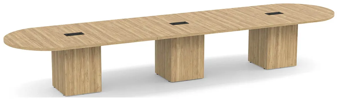 Racetrack Conference Table with Cube Base